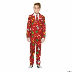 Best Pirce 🎁 Boy's Red Icon 🔔 Christmas Suit 👏