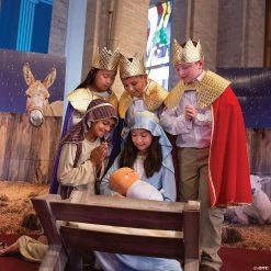 Flash Sale ✔️ Boy's Red Wise Man's Cape with Crown Costume ✨ -Christmas Costumes Sales Store boys red wise mans cape with crown costume13778305 a04