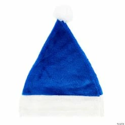 Buy ⌛ Deluxe Blue Plush Santa Hat 🎁