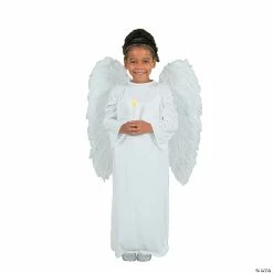 Cheapest 😀 Kid’s Angel Costume with Wings & Candle - Small/Medium 👍 -Christmas Costumes Sales Store kid s angel costume with wings and candle small medium4 4673 a02