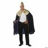 Discount 😀 Men's Blue Wise Man's Cape with Crown Costume 👍