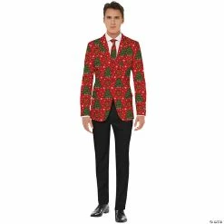Deals ✔️ Men's 🎅 Christmas Trees Jacket & Tie Set ✔️