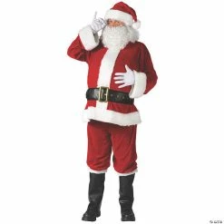 Best Sale ✨ Men's Plus Size Complete Velour Santa Suit Costume 🎉