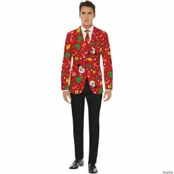 Wholesale 🧨 Men's Red Icon 🎁 Christmas Jacket & Tie ❤️