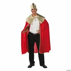 Hot Sale 🧨 Men's Red Wise Man's Cape with Crown Costume ⭐