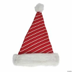 Buy ๐ Northlight 17" Red and White Striped Santa Hat With Pom Pom ๐