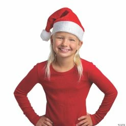 Discount 🎉 Plush Santa Hats - 12 Pc. ❤️ -Christmas Costumes Sales Store plush santa hats 12 pc 13819749 a01