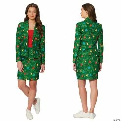 Promo 🔔 Women's Green 🎅 Christmas Tree Suit ⌛